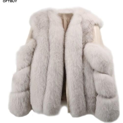 Vogue New winter jacket women parka real fox fur coat natural sheepskin Genuine Leather bomber jacket short korean streetwear