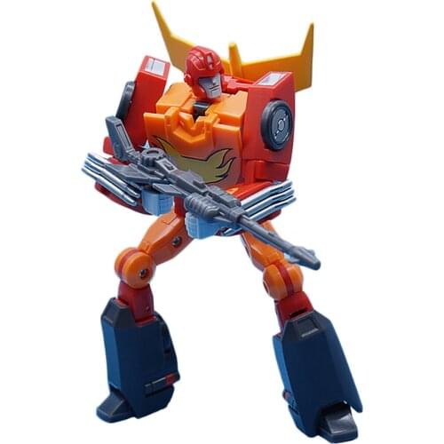 MFT MS19 MS-19 G1 Transformation Toy Rodimus Prime HotRod Commander Action Movie Figures Model ABS 12CM KO Deformation Car Robot