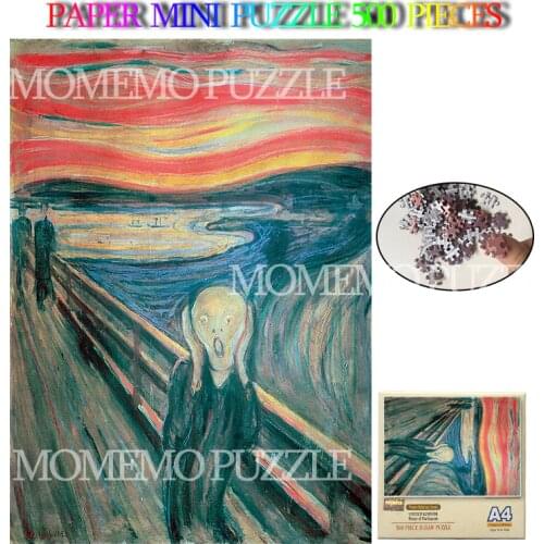 The Scream Mini 500 Pieces Puzzle Toys Adults Paper World Famous Oil Painting Art Jigsaw Puzzles DIY Assemble Brain Challenge