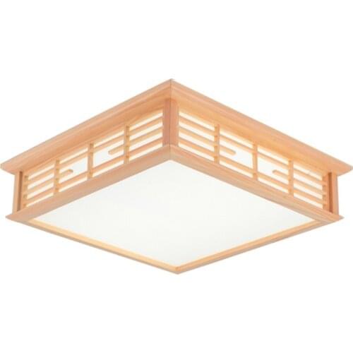 Minimalist led ceiling light living room bedroom lamp fixture Japanese tatami wooden ceiling lamp