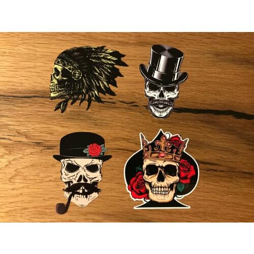 Skull Sticker Rockabilly Tattoo Cafe Racer Bobber Chopper V2 Bike V8 funny car stickers