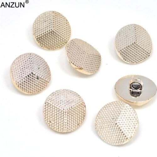 25pcs 17mm Plating Plastic Buttons Fashion Fastener For Craft Light Gold One Hole Button for Sewing Garaments