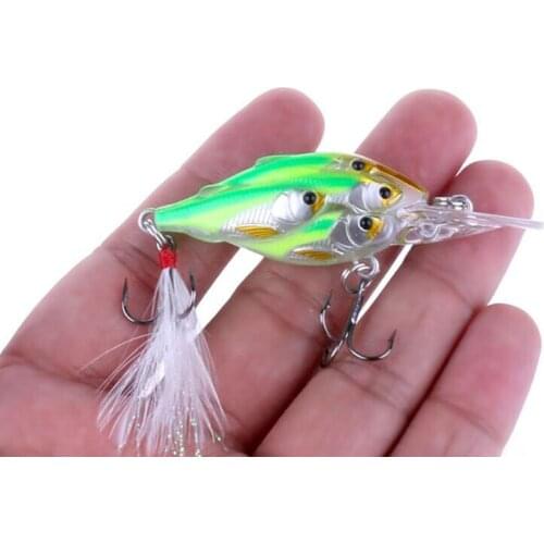 1Pcs Group Fish Crankbait Bait Artificial Feather Wobbler Bait 6.5cm 6g Swim Jigging Lure Pike Trout Fishing Tackle