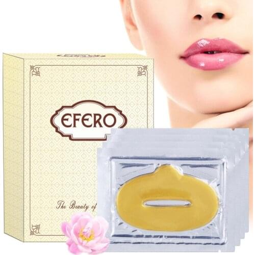 Putimi 15 Pc/box Golden Lip Mask Water Moist Collagen Protein Lips Plumper Lip Repair Dry Lips Prevented Beauty Makeup Tool