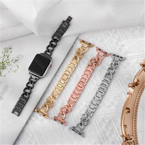 Women Girls Strap For Apple Watch 6 5 4 3 2 1 SE Band Stainless Steel Luxury 38mm 42mm Bracelet Band for iWatch series 40mm 44mm