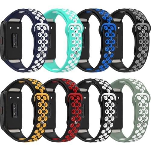Silicone Watch Strap Breathable Sport Watchband Replacement Bracelet For Huawei Honor Band 6 Wristband Strap