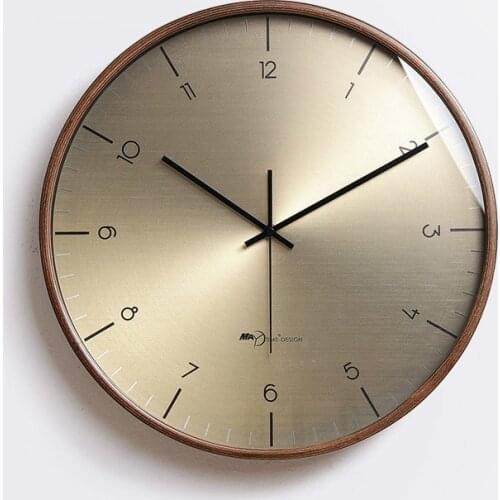 Luxury Large Wall Clock Gold Modern Design Wood Living Room Wall Watches Minimalist Creative Modern Duvar Saati Home Decor ZB5WC