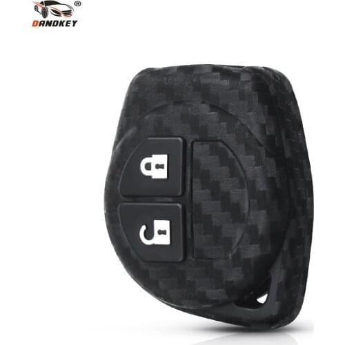 Dandkey Carbon Fiber Silicone Key Case Rubber Cover For Suzuki Grand Vitara Swift Liana Window SX4 Jimny Samurai Amagatarai