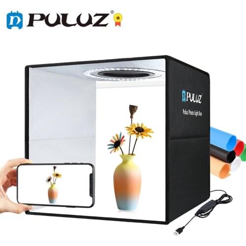 PULUZ 30cm Ring LED Photo Studio Light Box LED Lightbox Shooting Tent Kit With 6 Colors Background Photography Light Box Kits