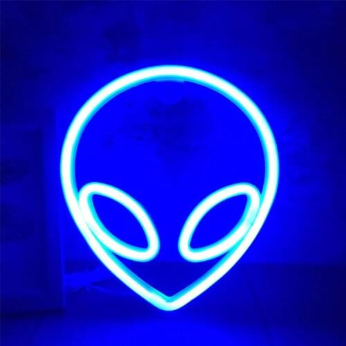 LED Neon Light Creative Alien Shape Neon Sign For Room Home Party Wedding Wall Decoration Xmas Kids Gift Neon Table Lamp