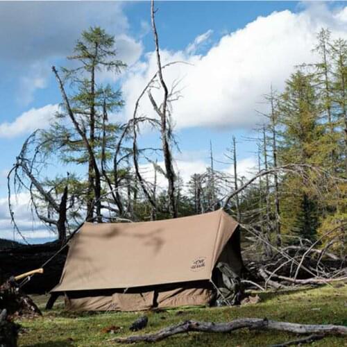 Offweek Outdoor Bushcraft Military Green Scout Army Cotton Tent Mini House Double Person 3 Season Camping Equipment