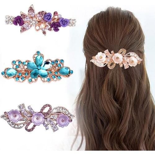 Hair Clips The Bowknot Water Drop Rhinestone Hairpin High-End Boutique Womens Crystal Flower Wild Headdress Wedding Accessories
