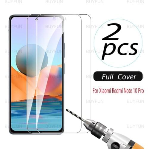 For Xiaomi Redmi Note 10 Pro 2pcs HD full cover protective glass for xiaomi xiaom redmy 10 pro 6.67 inch scratch resistant glass