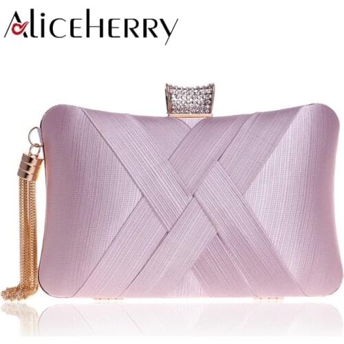 Tassels Women Clutch Bag Female Silk Envelope Purse Purple Evening Bag Designer Luxury Party Wedding Day Clutches Diamonds Bag