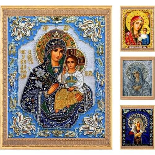 Golden panno,5D, 3D, DIY, Religion Diamond embroidery, partial, round, diamond painting, cross stitch, mosaic, needlework, craft