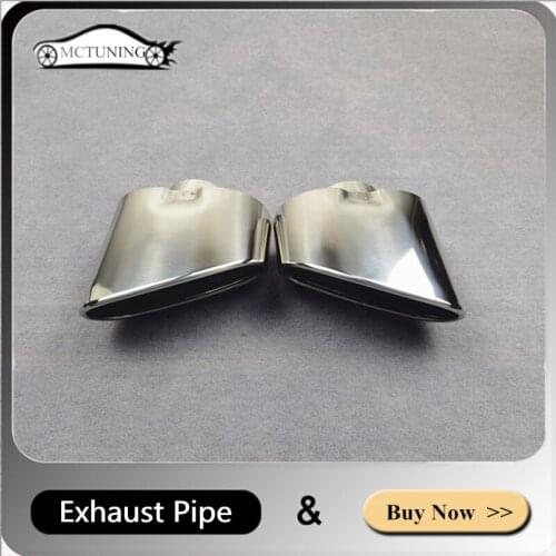 1 Pair Car Exhaust System Silver Stainless Steel Muffler Tip For B-MW X5 E70 2008-2013 Car Back Diffuser Nozzles