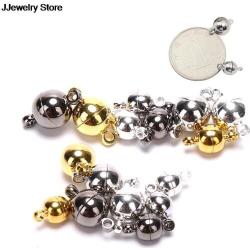 10pcs 6mm/8mm Magnetic Lobster Clasps Buckle Hook Round Ball DIY Jewelry Making Findings