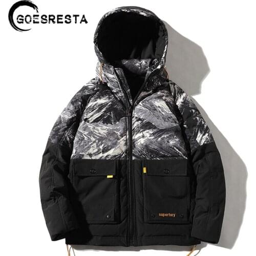 2020 Winter Camouflage 90% White Duck Down Jacket Men Hooded Warm Down Coat Fashion Casual Thicken Large Size Men Parkas S-3XL