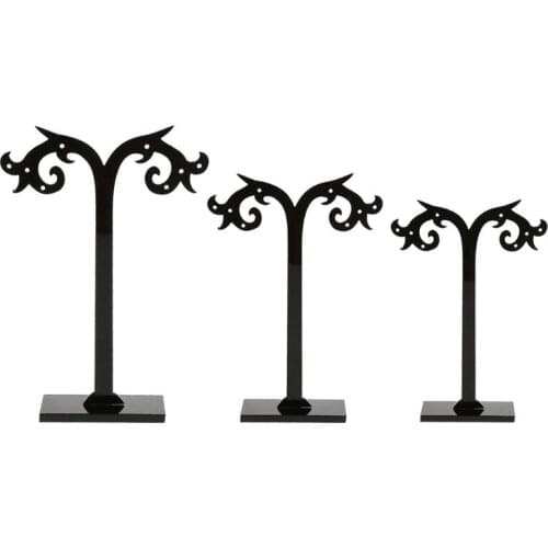 3 Pcs/Set Earrings Shelf Fashion Stand Holder Jewelry Display Rack Acrylic Ear Stud Showcase Professional Organizer Lamp Tree