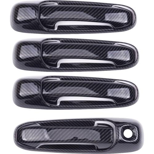 4set/8pcs ABS Carbon Fiber Texture Door Handle Cover fit for Jeep Grand Cherokee WJ 1999-2004 More Vehicle w/o Smart KH & PSG KH