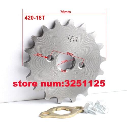 420 18 Tooth For 50cc 70 90cc 110cc 125cc YX Lifan ATV Quad Pit Dirt Motor Bike Motorcycl 17mm Front Engine Shaft Sprocket Gear