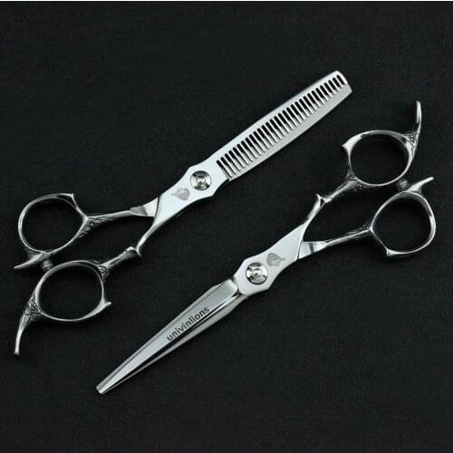 6" Laser Wire Hair Scissors Japanese Hair Cutting Shears with Small Teeth Hairdressing Scissors Thinner Razor Barber Haircut Kit