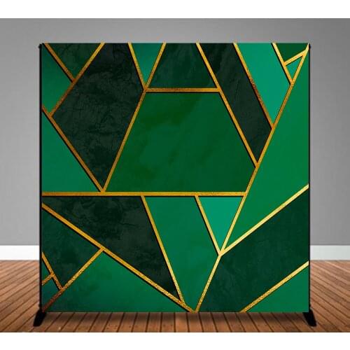 BEIPOTO Abstract poster with golden lines and green geometric pattern background photography backdrops photo booth studio B-864