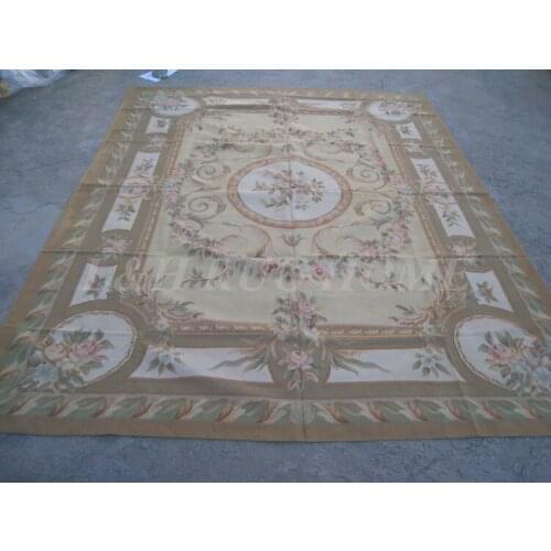 Free shipping 8'x10' French Aubusson rug, hand woven woolen French Aubusson carpet, New Zealand woolen rug