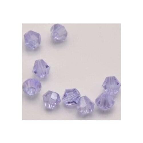 100 Pcs/Lot 4mm Crystal Purple Ab Stained Glass Rhombus Loose Beads Beads For Jewelry Making Accessories Wholesale JA0183