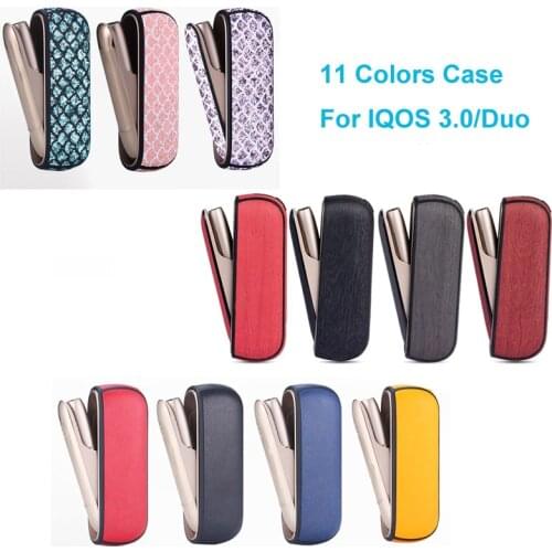 Bling Wood Style Case for IQOS 3.0 Cover Protective Case For IQOS 3 Duo PU Leather Pouch Bag E Cigarette Accessories