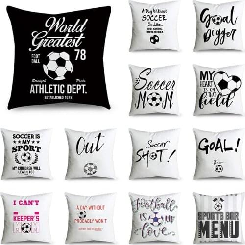 45X45cm Cartoon Football Pattern Polyester Fiber Cushion Cover Pillow Case Soft Home Sofa Car Bed Decorative Pillow Case
