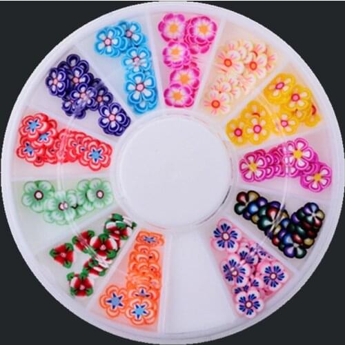 DIY 12 mix colours petal Nail Glitter Nail Rhinestones Wheel Nail art decorations Makeup Tools