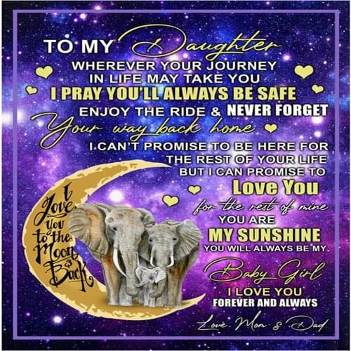 Letter Design Blankets To My Daughter/Wife/Son Warm Cozy Letter Fleece Throw Blanket Blankets Thicken Customized For DIY Flannel