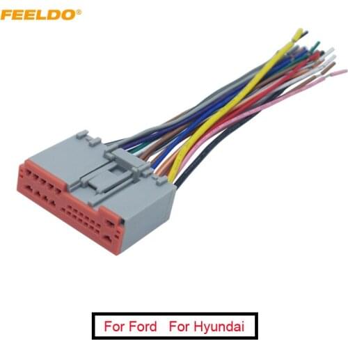 FEELDO 10Pcs Car Radio Player Wiring Harness Audio Stereo Wire Adapter for HYUNDAI Sonata(06~08) OEM Factory Radio #AM3846