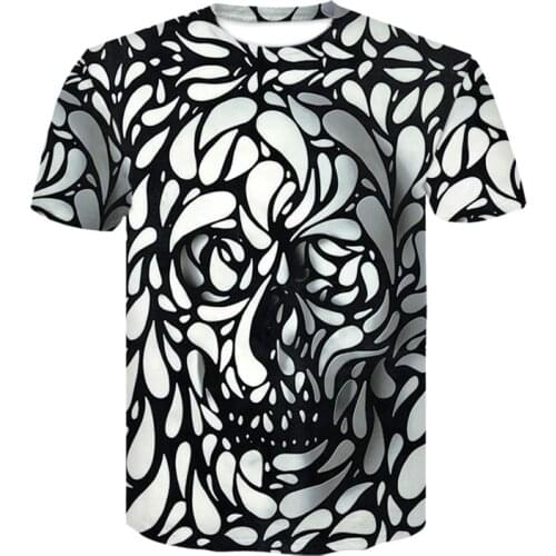 New 3d t-shirt fashion black skull t-shirt men and women t-shirt summer casual hip-hop streetwear 3d t-shirt