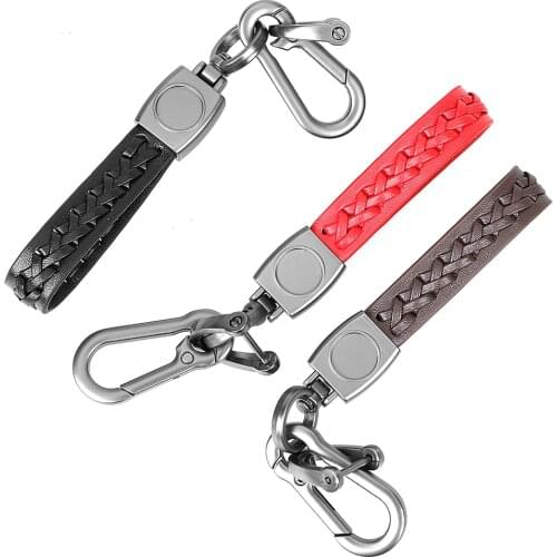 Interior Accessories Auto Moto Keychains Key Chain Car Key Ring Holder Wallet Accessories High Grade PU Leather Zinc Alloy Clip