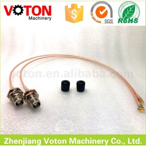 2 piece RF Jumper Cable RG316 Cable Assembly TNC Female Bulkhead Crimp to MMCX Male Right Angle Crimp Connectors