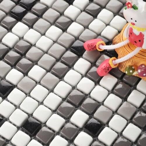 Light and deep color mixed white color mini full body ceramic mosaic tiles for kitchen backsplash bathroom wall and shower