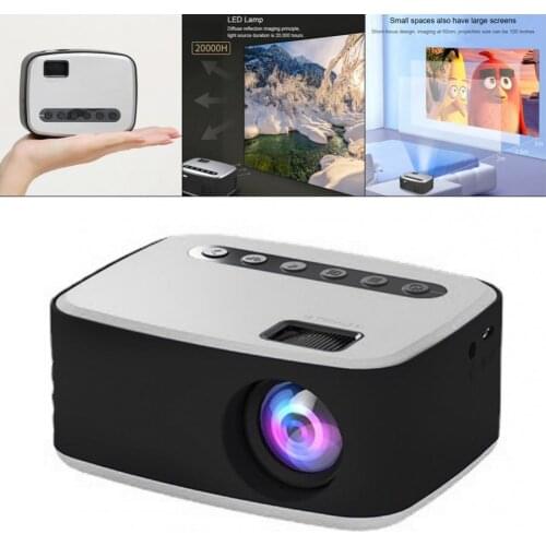 T20 Mini Projector Home LED Portable Video Player Cinema Miniature Projector Small Projector 1080P HD Projection