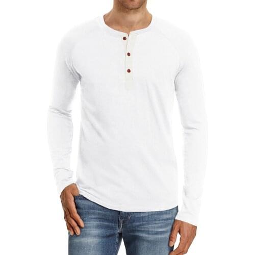Fashion Men White T Shirt for Boy Long Sleeve Vintage Top Spring Mens Tee Shirts Coton Oversized Basic Tshirt Homme Male Solid