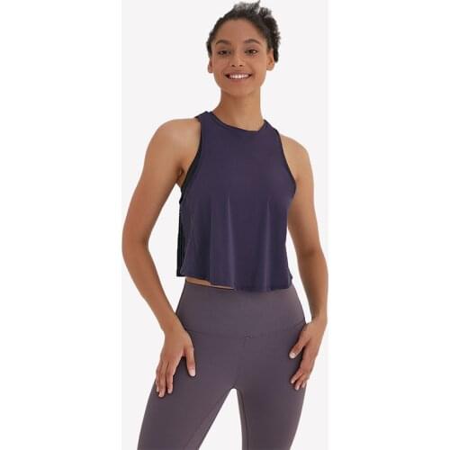 Fashion 2020 Sleeveless Sports T-shirt Shortened Yoga Tank Top Female for Fitness Woman Clothes Gym Vest Tracksuit Undershirt