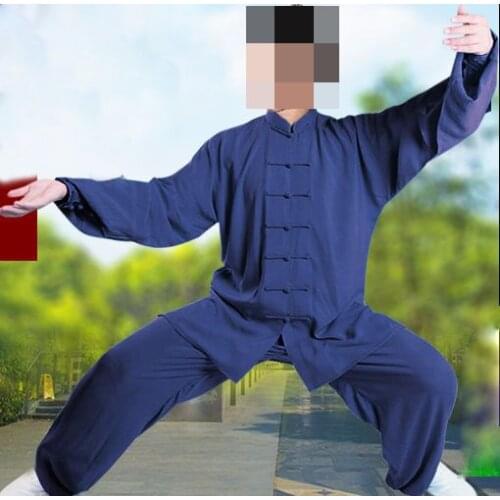 5color men&women Cotton Tai Chi clothing sets kung fu wing chun clothes martial arts suits wushu training uniforms blue/black