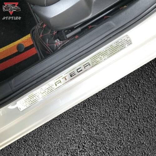 For Seat Ateca 2016 2018 2019 2020 Door Sill Scuff Plate Styling Trims Threshold Pedal Protect Car Accessories Stainless Steel