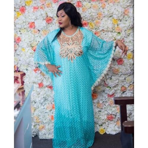 New style Classic design African clothes womens Dashiki Fashion bust 132cm length 150cm lace With inner super loose long dress