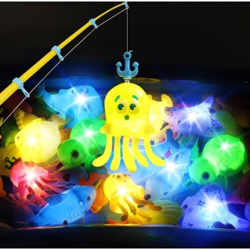 Educational Toys / Emotion Management/Expression Fishing toy bottle blowing fish set plastic fish magnetic set accessories