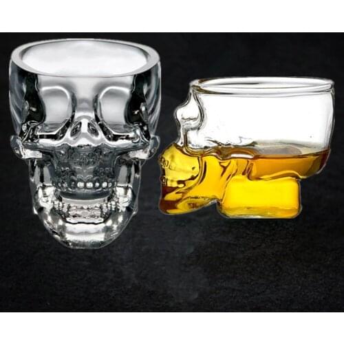 Skull Cup Shot Glass Transparent Cup Crystal Skull Head Glass Cup for Whiskey Wine Vodka Bar Club Beer Wine Coffee Glass Drinkin