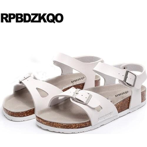 Strap men sandals leather summer native flat black breathable water shoes fashion casual open toe designer white waterproof