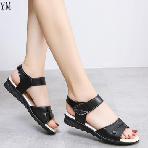 Solid Color Women Sandals Summer Wedge Shoes 2021 Buckle Fashion Casual Beach Ladies Beach Sandals Zapatillas Mujer Casa