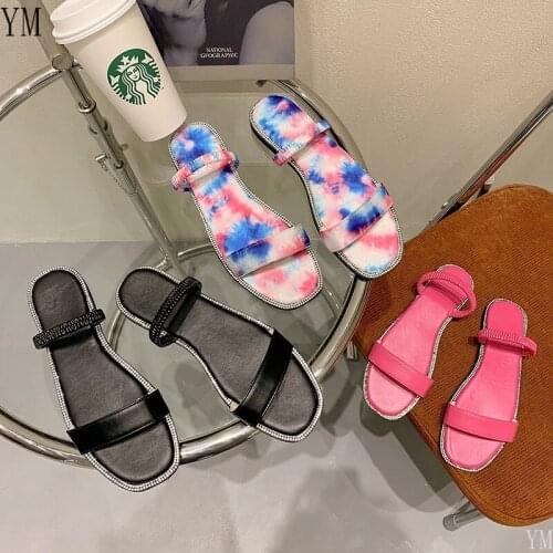 Sexy Summer Double Braid Sandals Women 2021 New Flat Slides Leather Fashion Casual Slip On House Slippers Sapatos Femininos