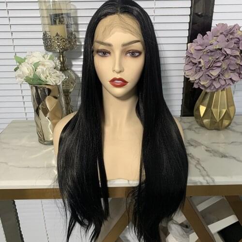 Silky Straight Wigs for Women Synthetic Wig with Baby Hair Synthetic Lace Front Wig Heat Resistant Fiber Hair Daily Cosplay Wigs